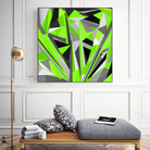 Grey-light-green geometry by Dmitry Chernov on GIANT ART - green digital painting