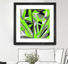 Grey-light-green geometry by Dmitry Chernov on GIANT ART - green digital painting