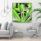 Grey-light-green geometry by Dmitry Chernov on GIANT ART - green digital painting