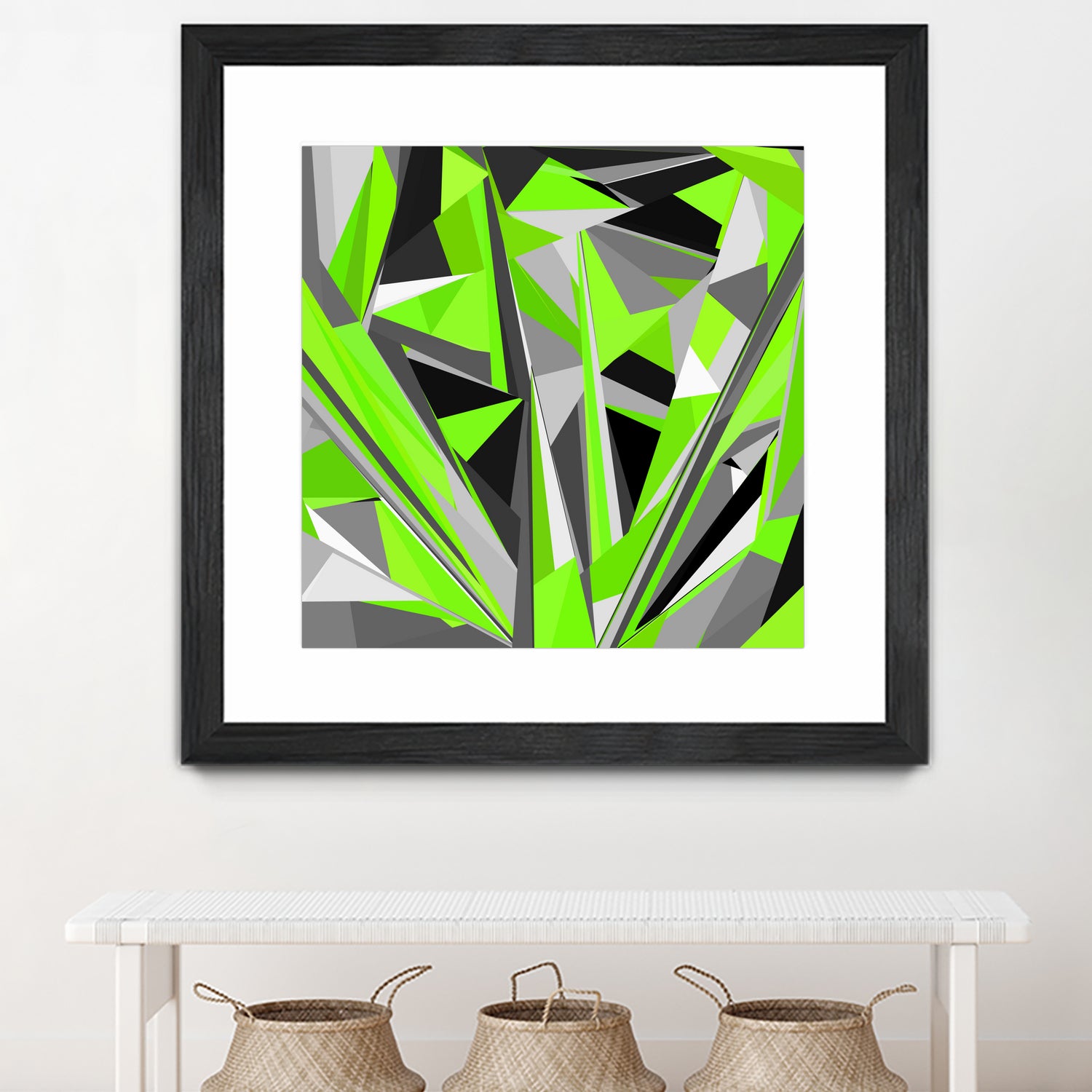 Grey-light-green geometry by Dmitry Chernov on GIANT ART - green digital painting