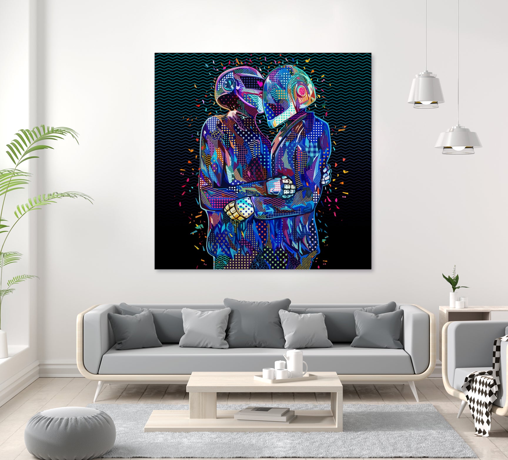 Pop Daft Punk by Alessandro Pautasso on GIANT ART - black digital painting