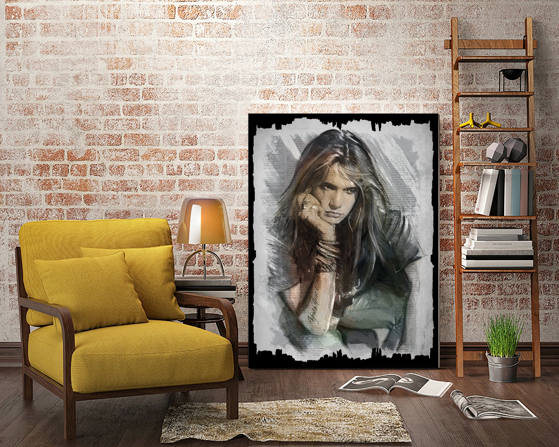Sebastian Bach - Skid Row by Claudio Tosi on GIANT ART - blue digital painting