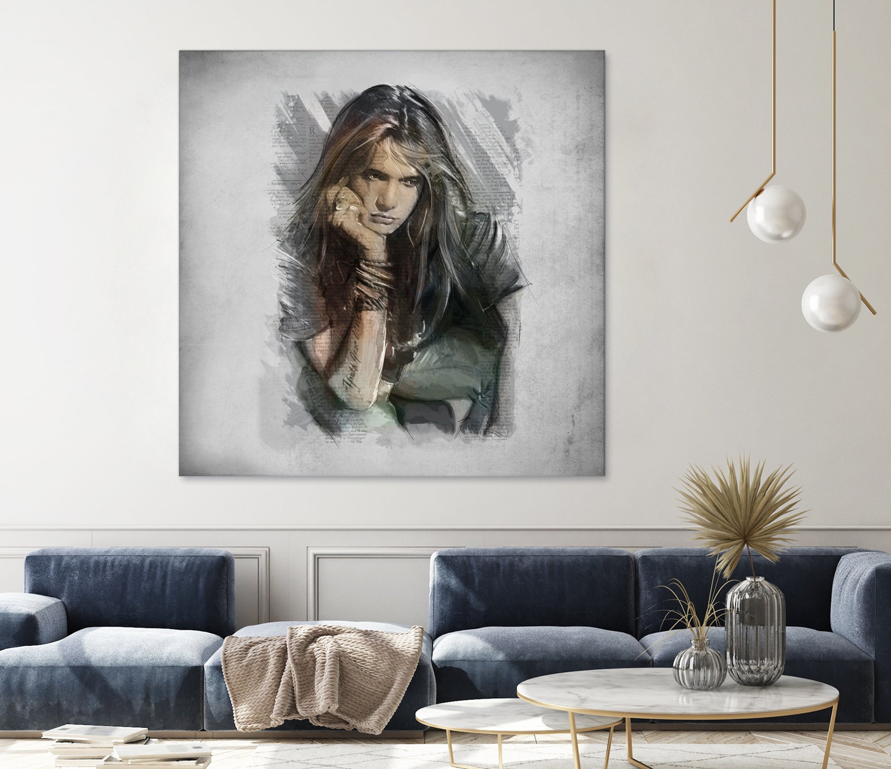 Sebastian Bach - Skid Row by Claudio Tosi on GIANT ART - blue digital painting