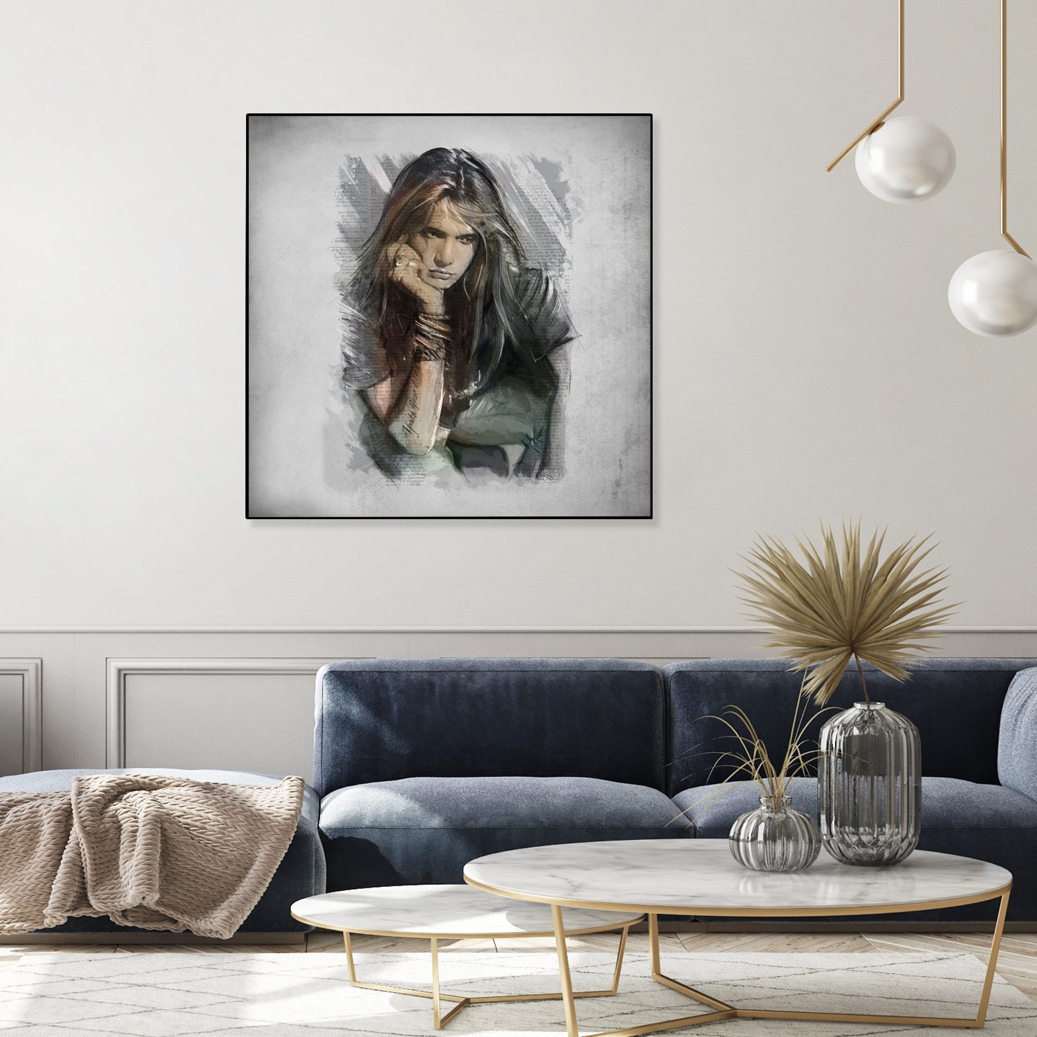 Sebastian Bach - Skid Row by Claudio Tosi on GIANT ART - blue digital painting