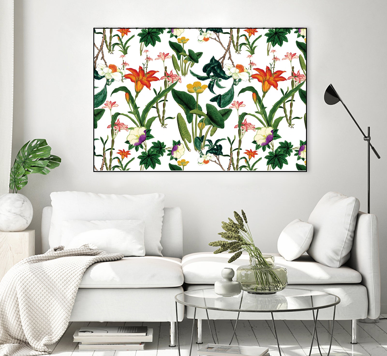 vintage floral  white by susana costa on GIANT ART - yellow photo manipulation