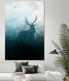 Space Stag Silhouette by Frank Donato on GIANT ART - white digital painting