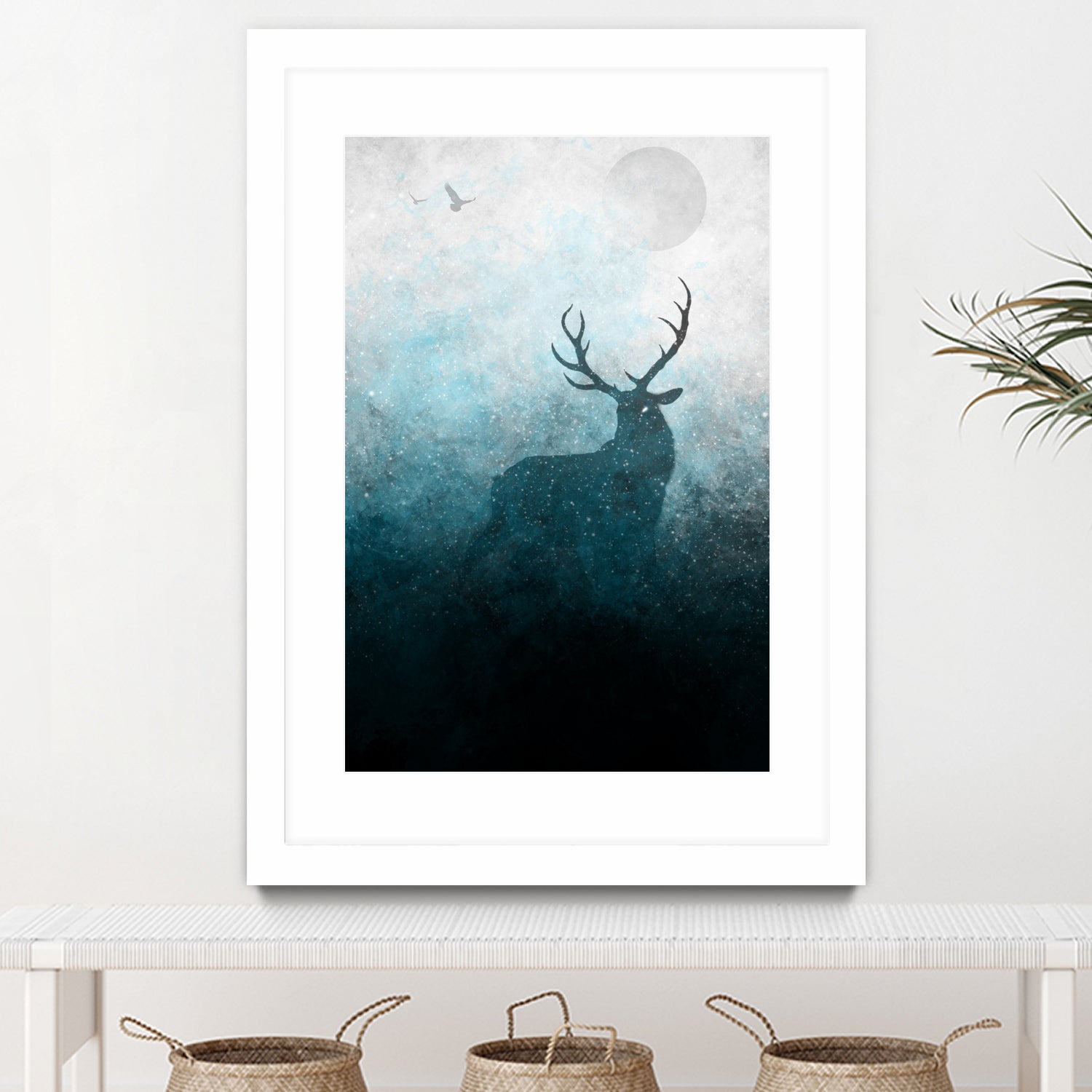 Space Stag Silhouette by Frank Donato on GIANT ART - white digital painting