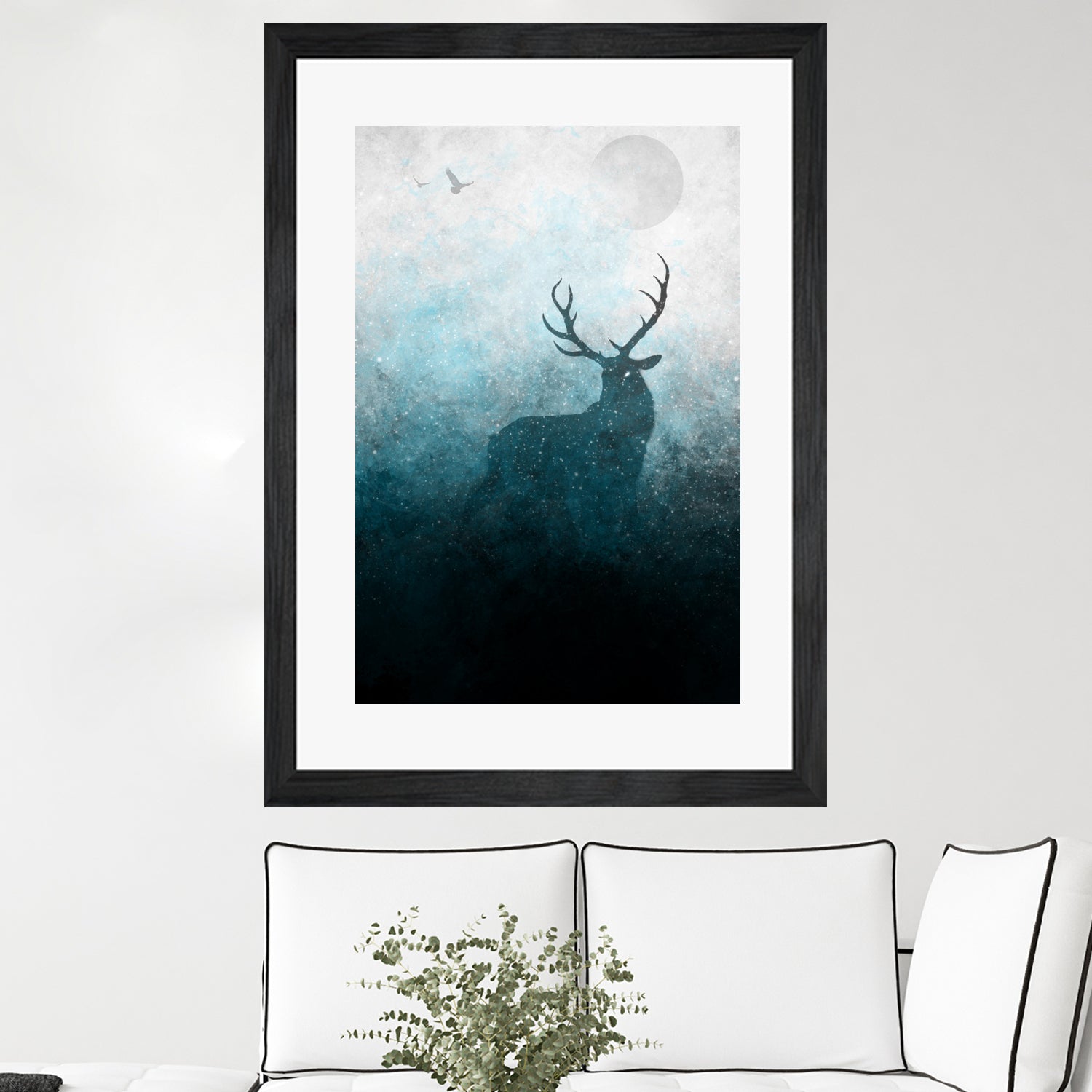 Space Stag Silhouette by Frank Donato on GIANT ART - white digital painting