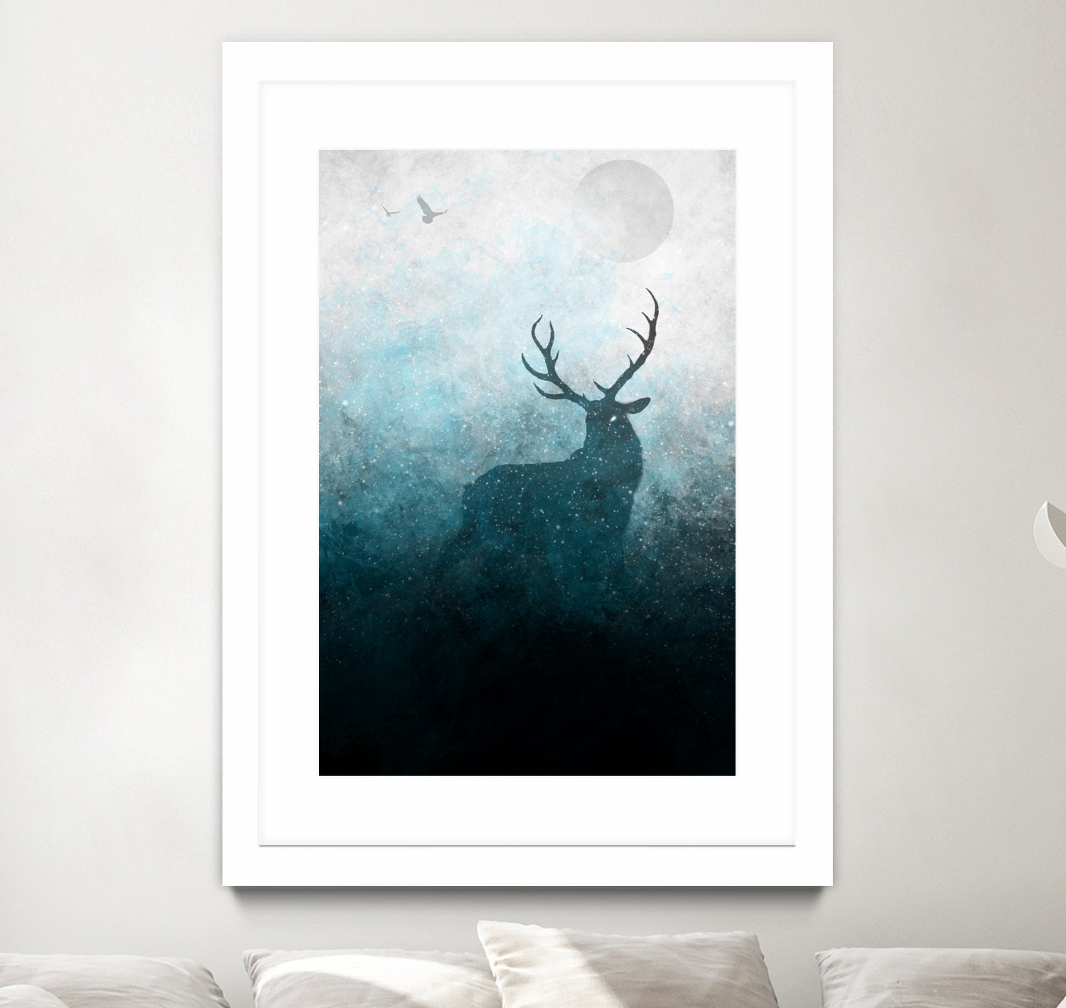 Space Stag Silhouette by Frank Donato on GIANT ART - white digital painting