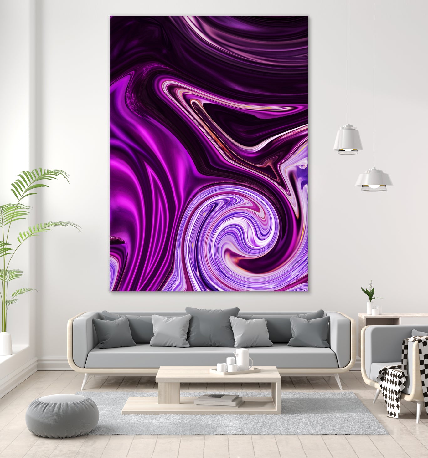 abstract waves by Haris Kavalla on GIANT ART - fuchsia photo illustration