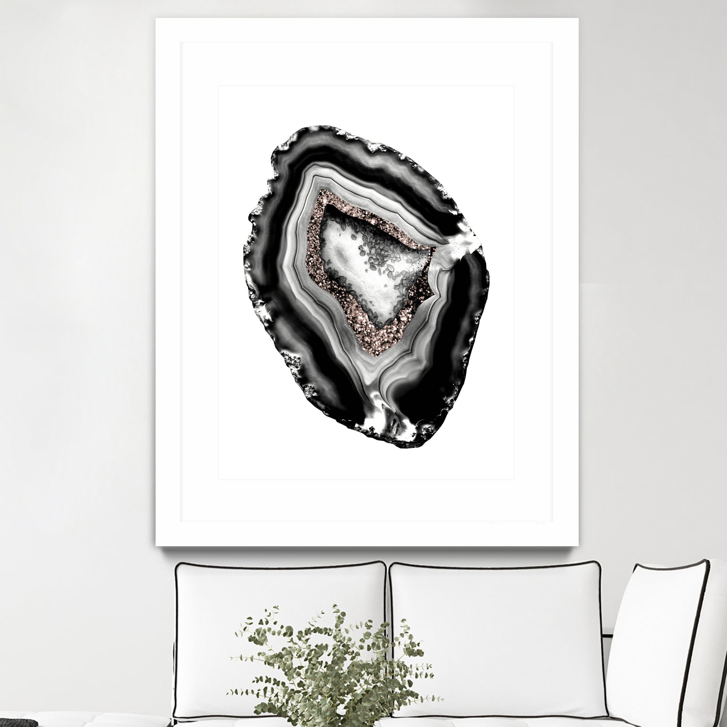 Agate Rose Gold Glitter Glam #1 #gem #decor #art by Anita & Bella Jantz on GIANT ART - gray photo illustration