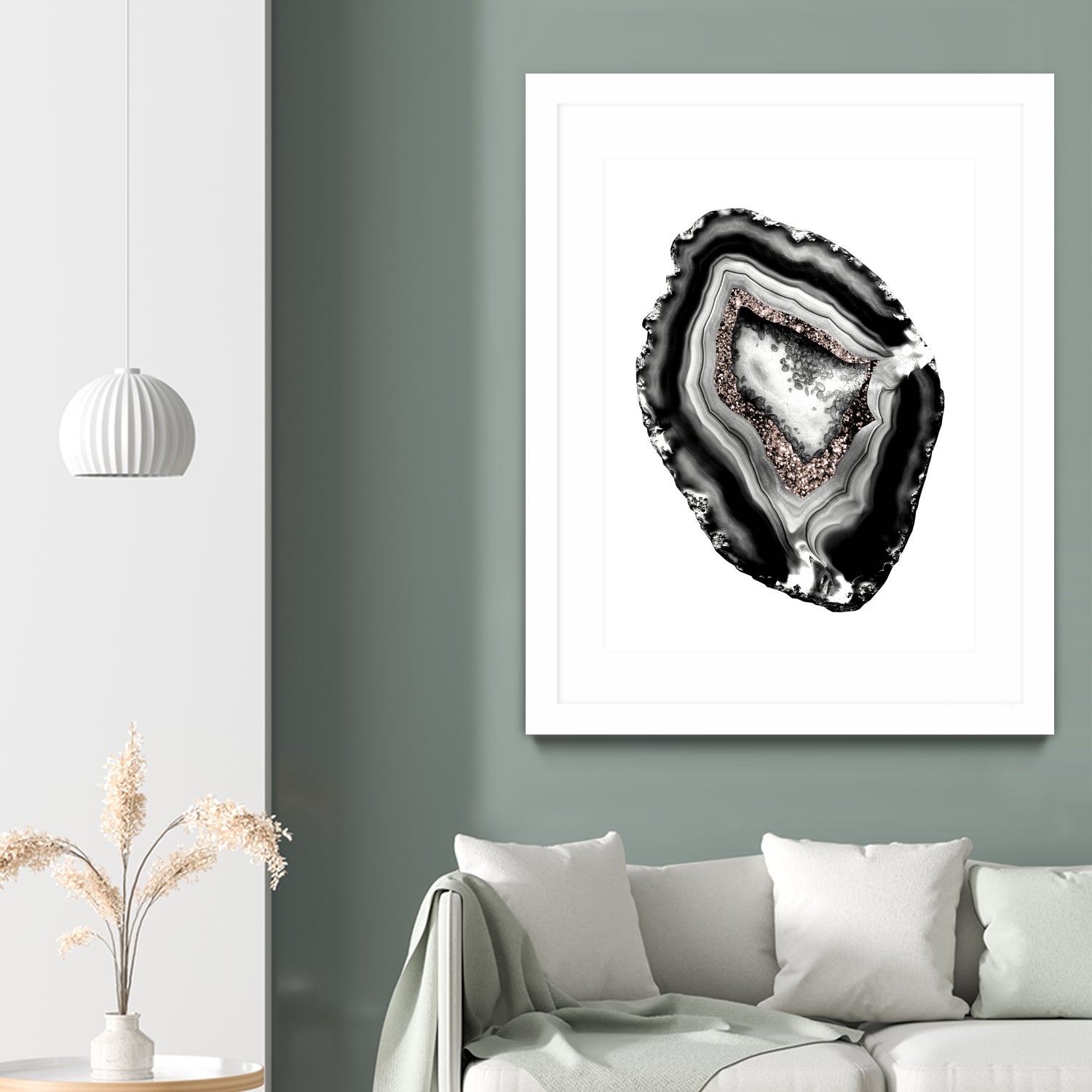 Agate Rose Gold Glitter Glam #1 #gem #decor #art by Anita & Bella Jantz on GIANT ART - gray photo illustration