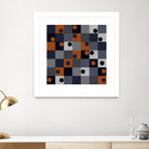 Navy & Rust Squares and Circles by Blerta Karahoda on GIANT ART - blue digital drawing