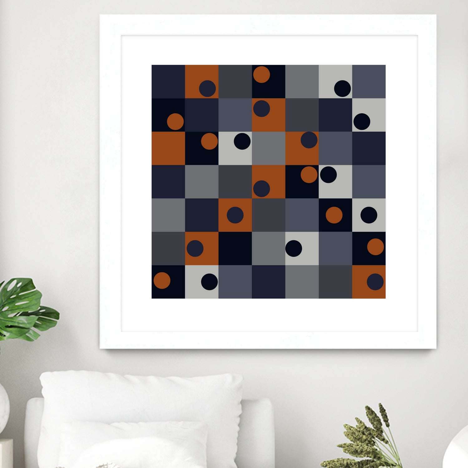 Navy & Rust Squares and Circles by Blerta Karahoda on GIANT ART - blue digital drawing