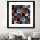 Navy & Rust Squares and Circles by Blerta Karahoda on GIANT ART - blue digital drawing