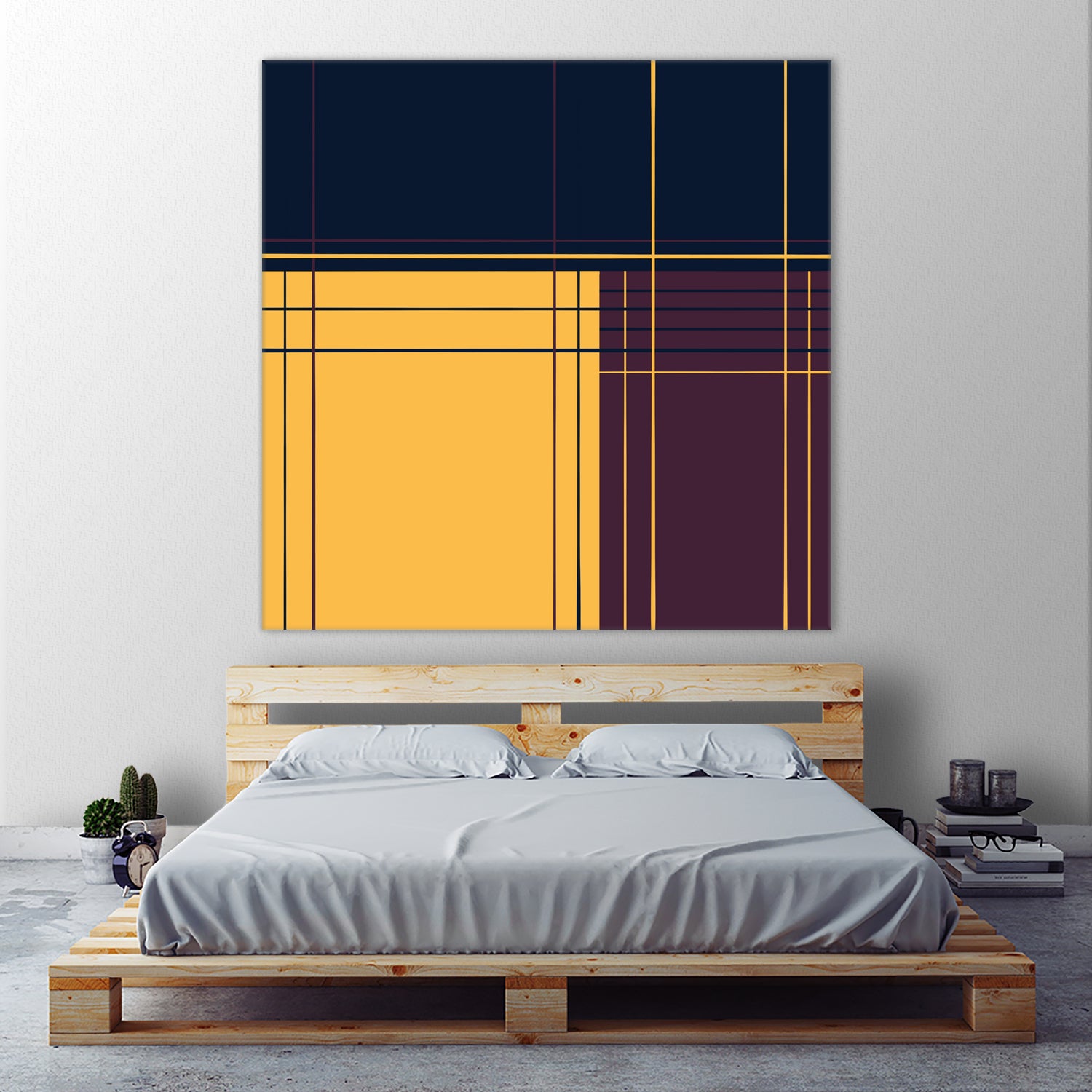 Abstract graphic I Dark blue Purple Yellow by Blerta Karahoda on GIANT ART - yellow digital drawing