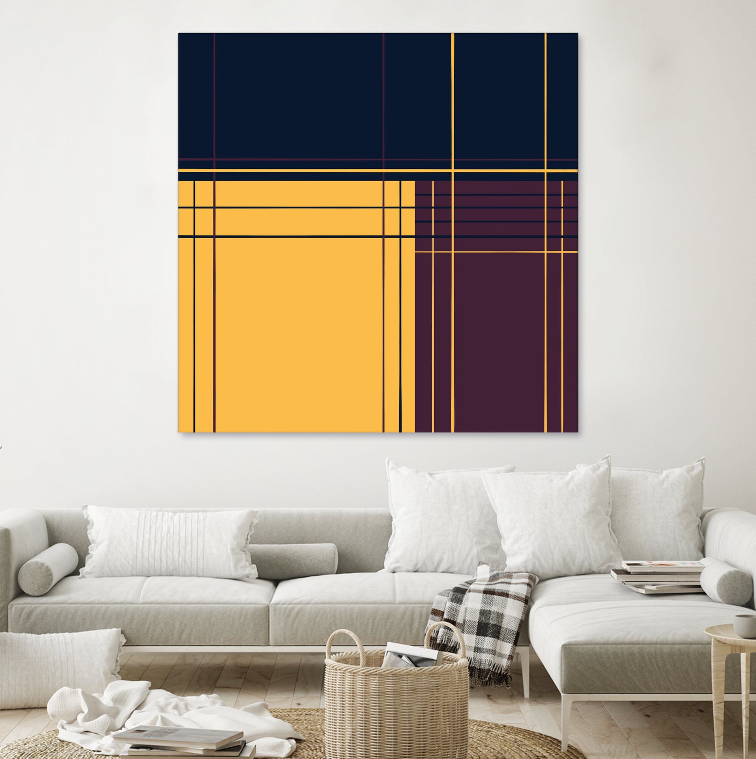 Abstract graphic I Dark blue Purple Yellow by Blerta Karahoda on GIANT ART - yellow digital drawing