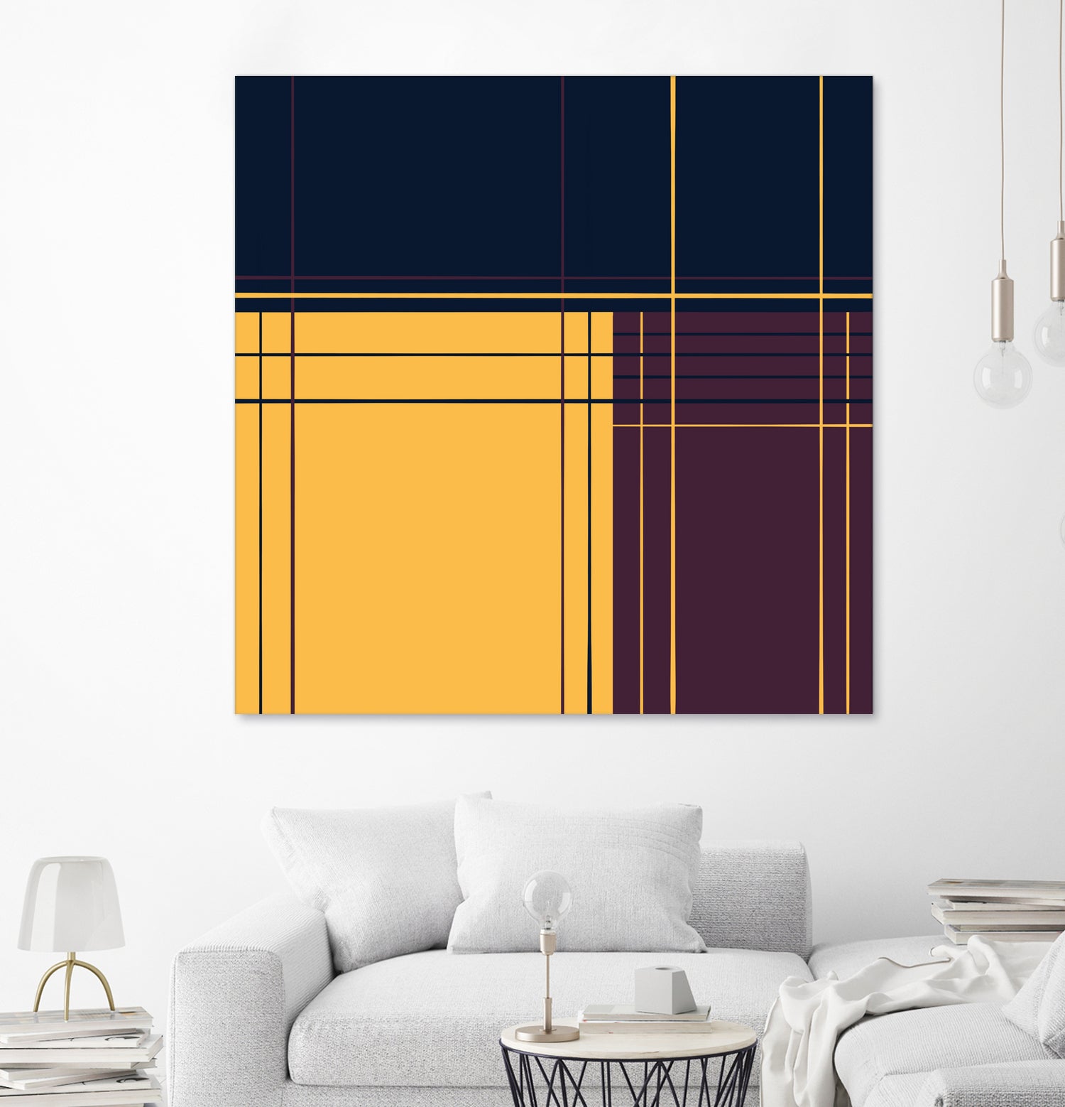 Abstract graphic I Dark blue Purple Yellow by Blerta Karahoda on GIANT ART - yellow digital drawing