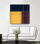 Abstract graphic I Dark blue Purple Yellow by Blerta Karahoda on GIANT ART - yellow digital drawing