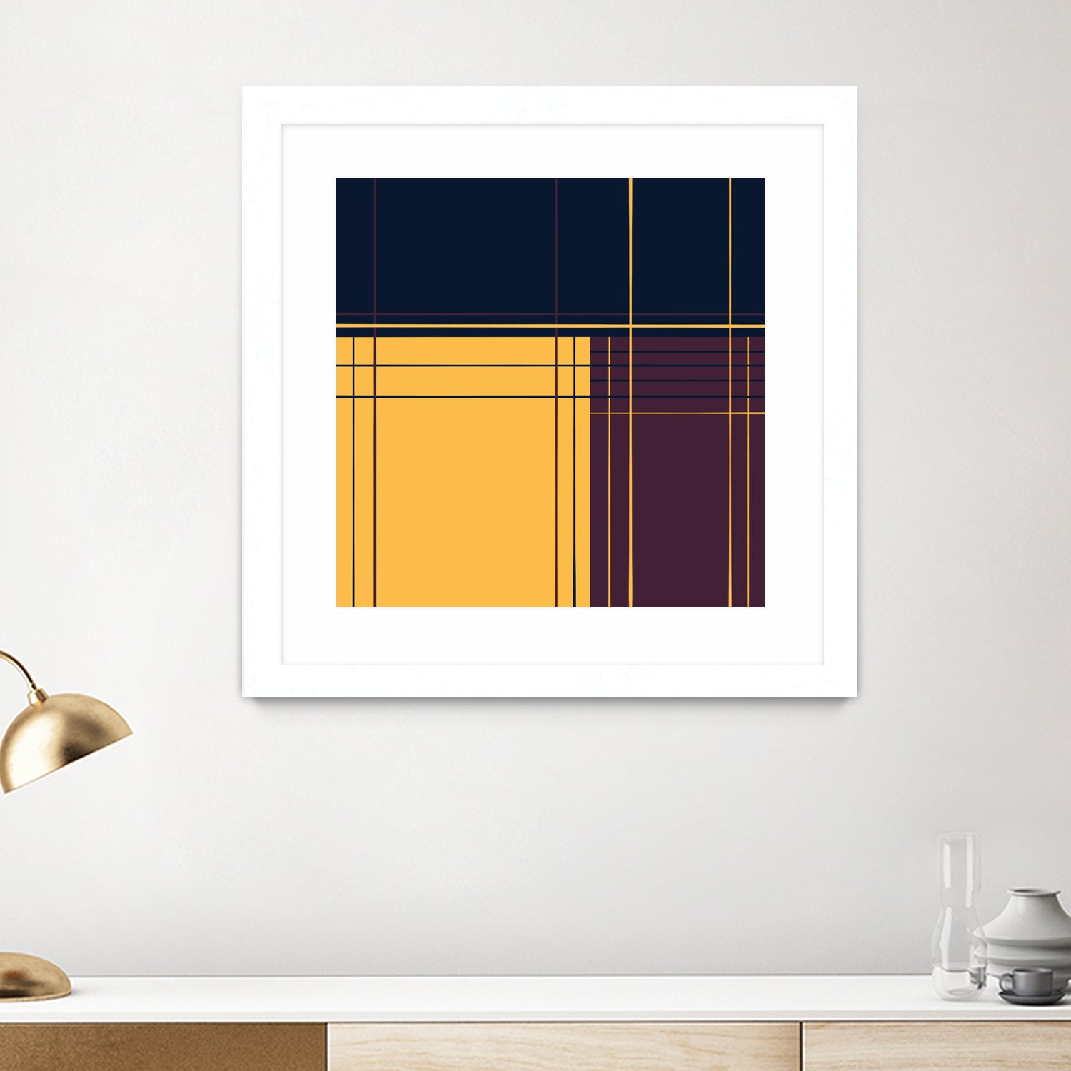 Abstract graphic I Dark blue Purple Yellow by Blerta Karahoda on GIANT ART - yellow digital drawing