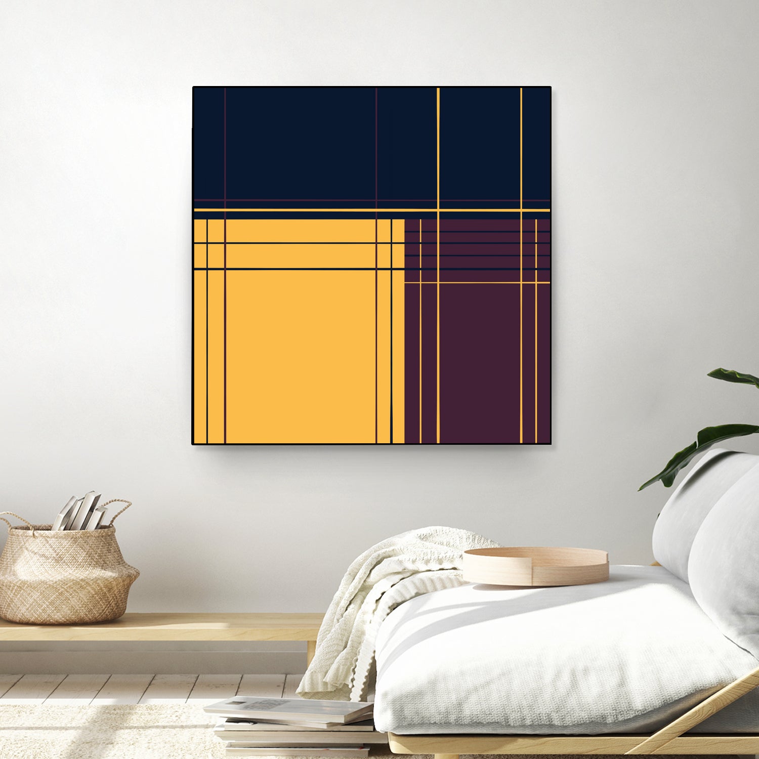 Abstract graphic I Dark blue Purple Yellow by Blerta Karahoda on GIANT ART - yellow digital drawing