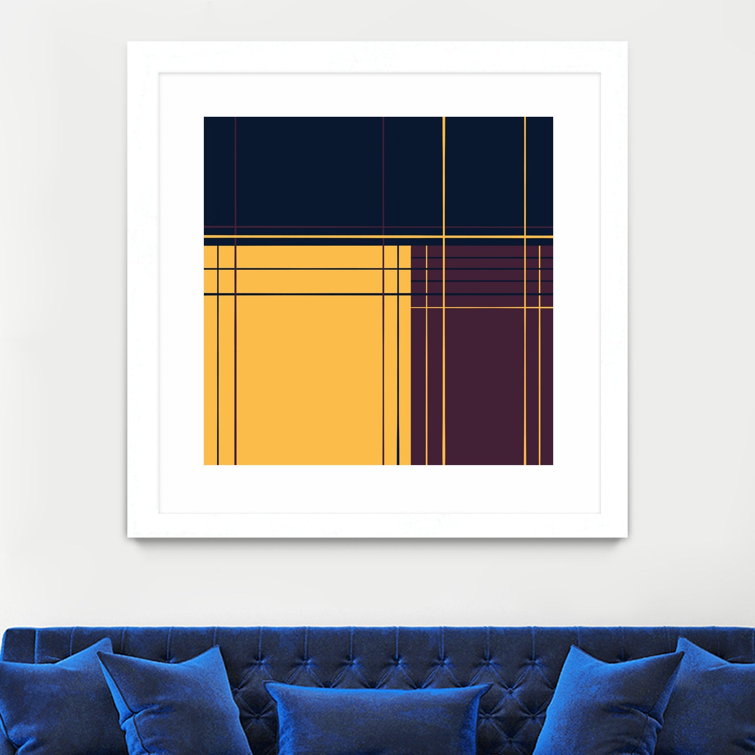 Abstract graphic I Dark blue Purple Yellow by Blerta Karahoda on GIANT ART - yellow digital drawing