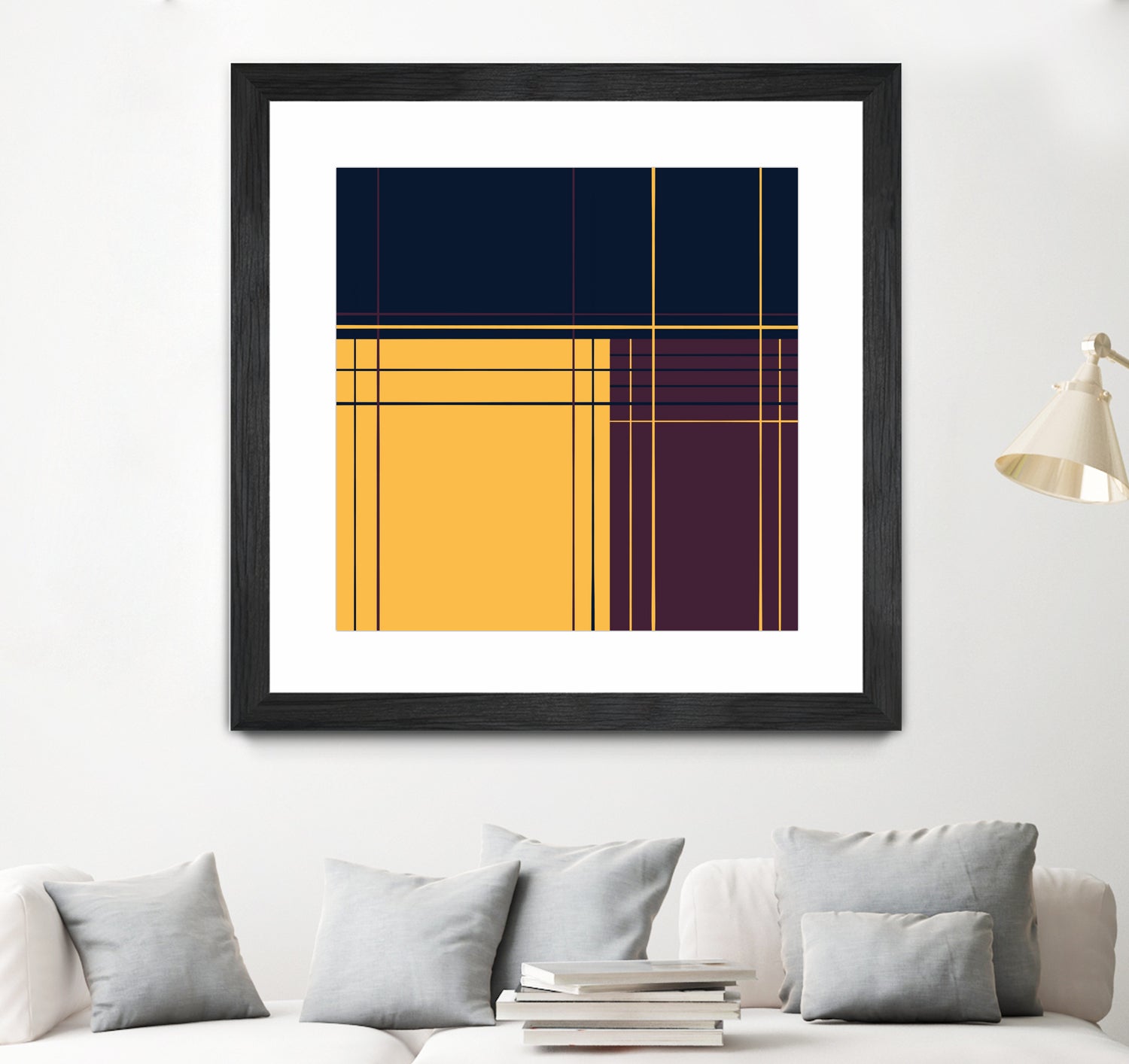 Abstract graphic I Dark blue Purple Yellow by Blerta Karahoda on GIANT ART - yellow digital drawing