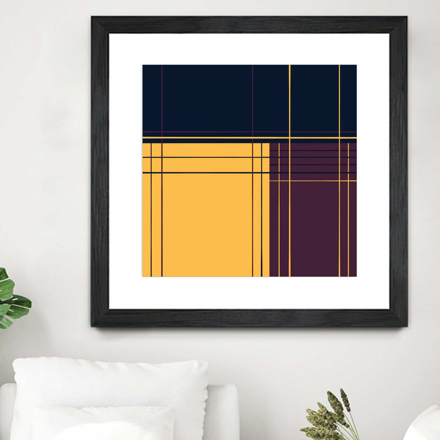 Abstract graphic I Dark blue Purple Yellow by Blerta Karahoda on GIANT ART - yellow digital drawing