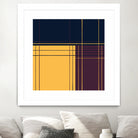 Abstract graphic I Dark blue Purple Yellow by Blerta Karahoda on GIANT ART - yellow digital drawing