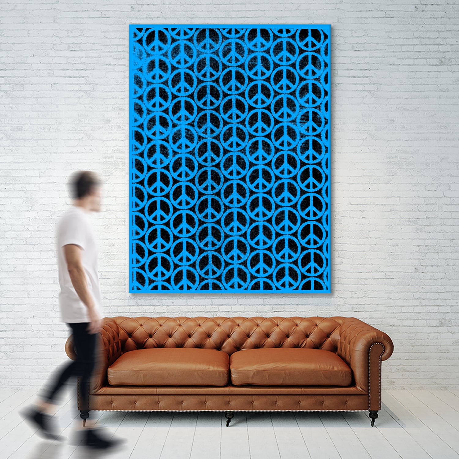 Peace Sign by OTIS PORRITT on GIANT ART - blue digital painting