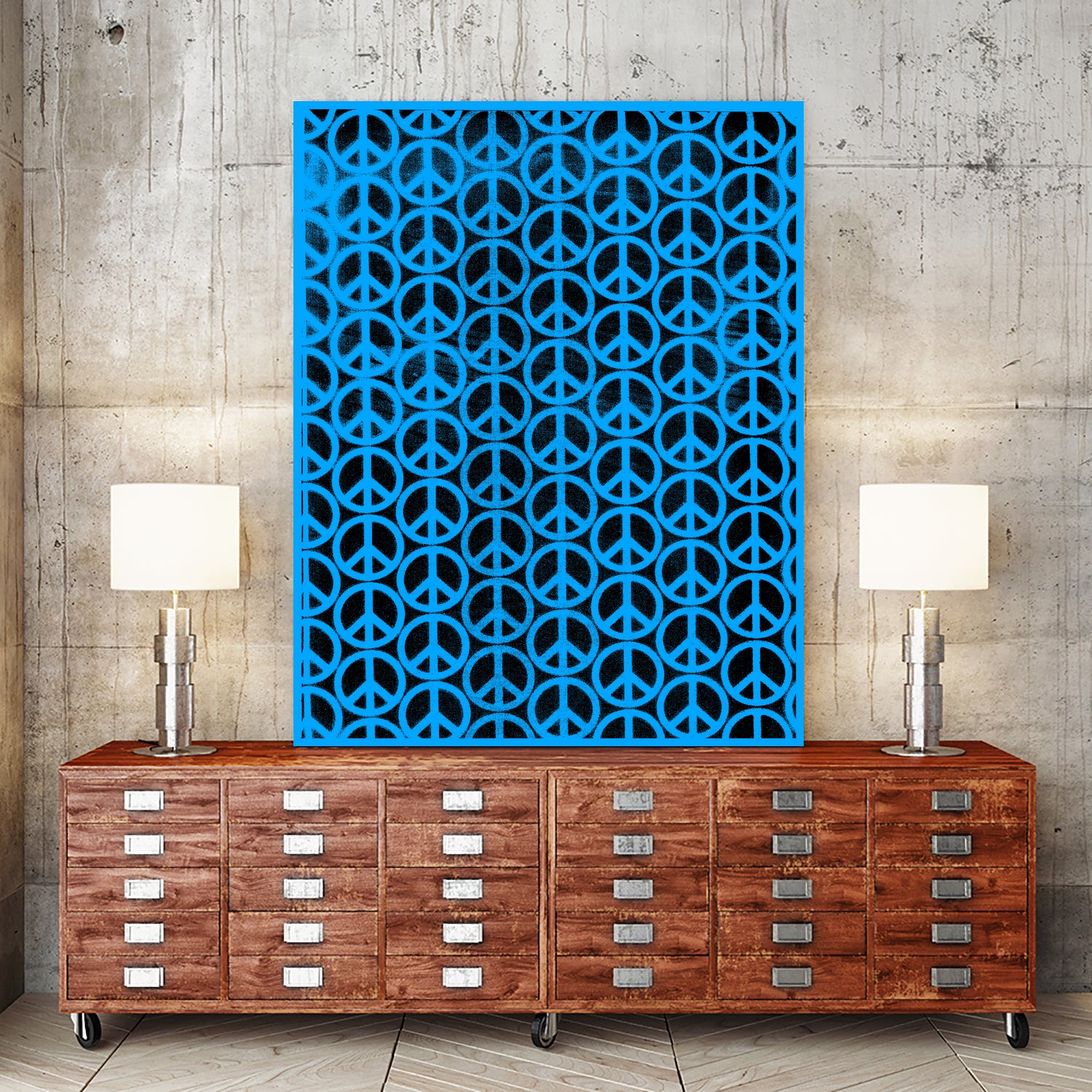 Peace Sign by OTIS PORRITT on GIANT ART - blue digital painting