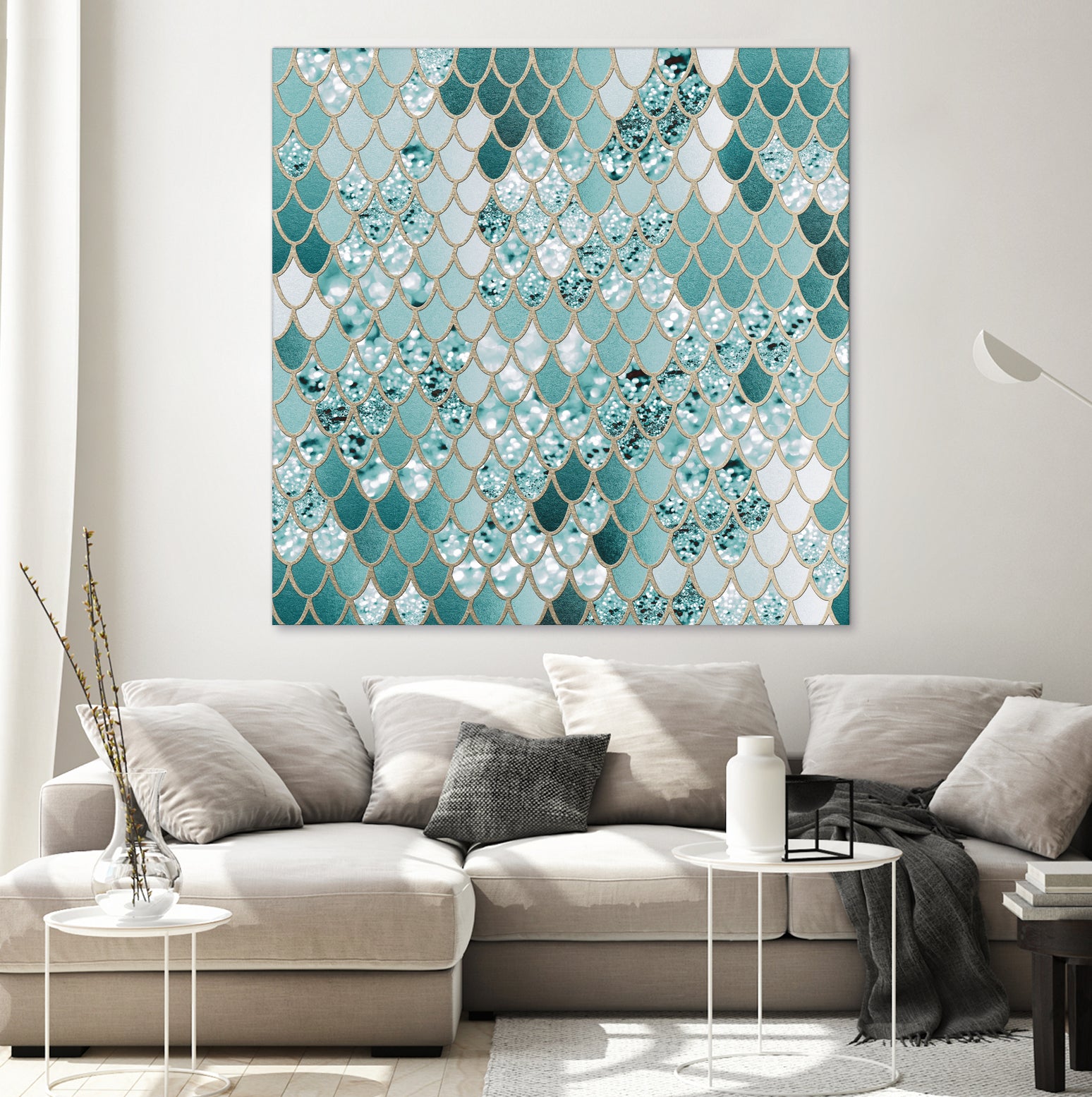 Mermaid Glitter Scales #3 #shiny #decor #art by Anita & Bella Jantz on GIANT ART - green vector illustration