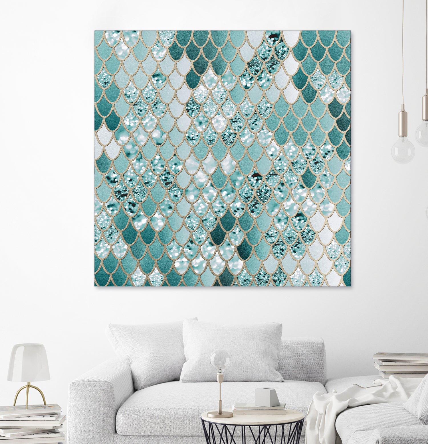 Mermaid Glitter Scales #3 #shiny #decor #art by Anita & Bella Jantz on GIANT ART - green vector illustration