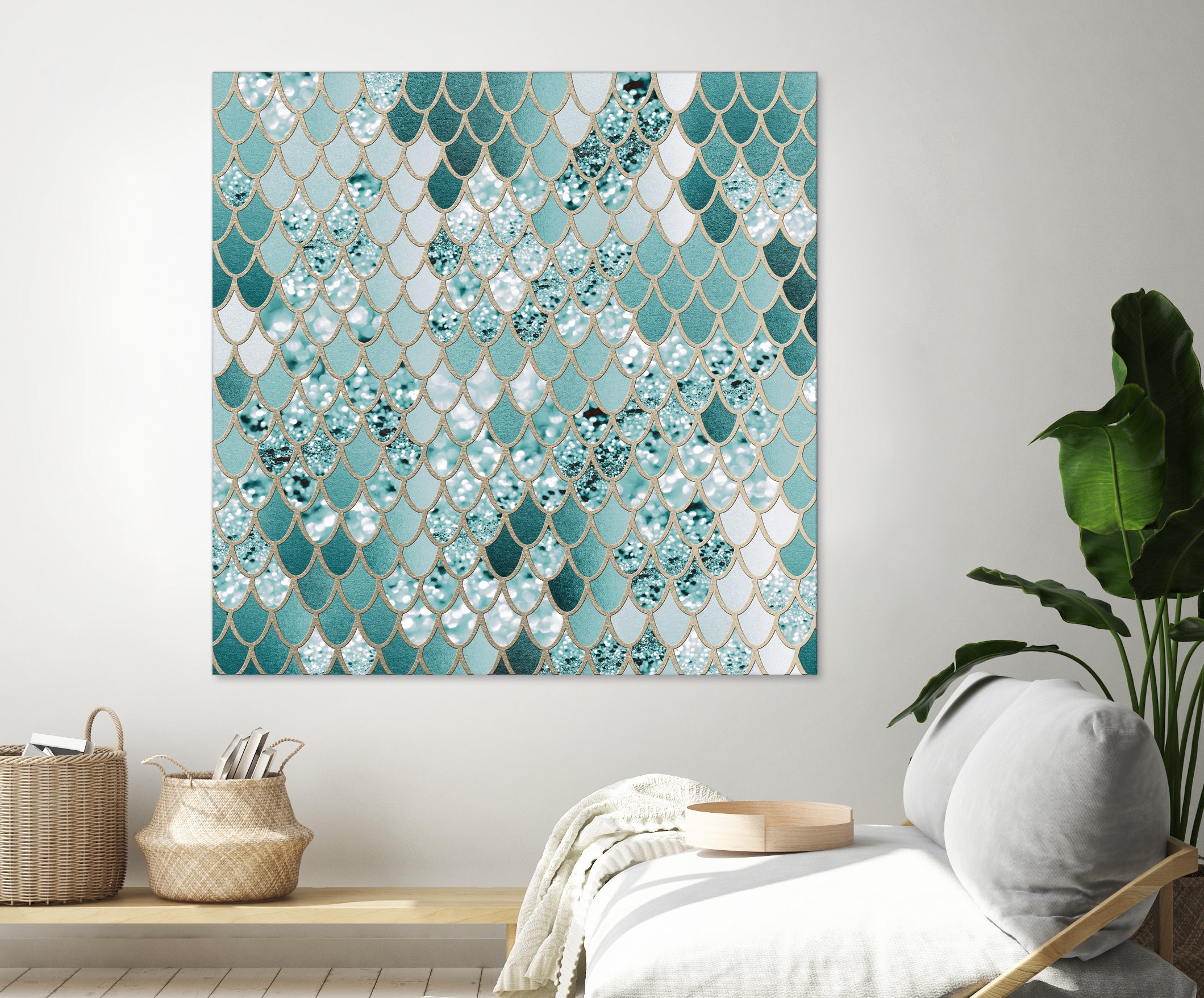 Mermaid Glitter Scales #3 #shiny #decor #art by Anita & Bella Jantz on GIANT ART - green vector illustration