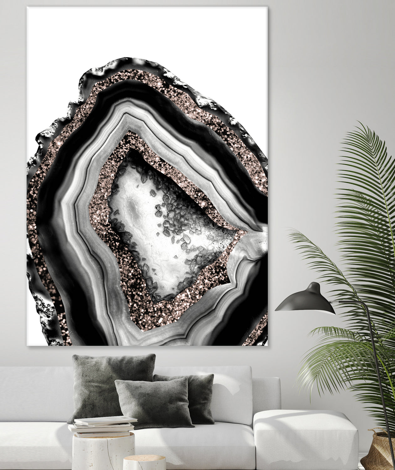 Agate Rose Gold Glitter Glam #4 #gem #decor #art by Anita & Bella Jantz on GIANT ART - gray photo illustration