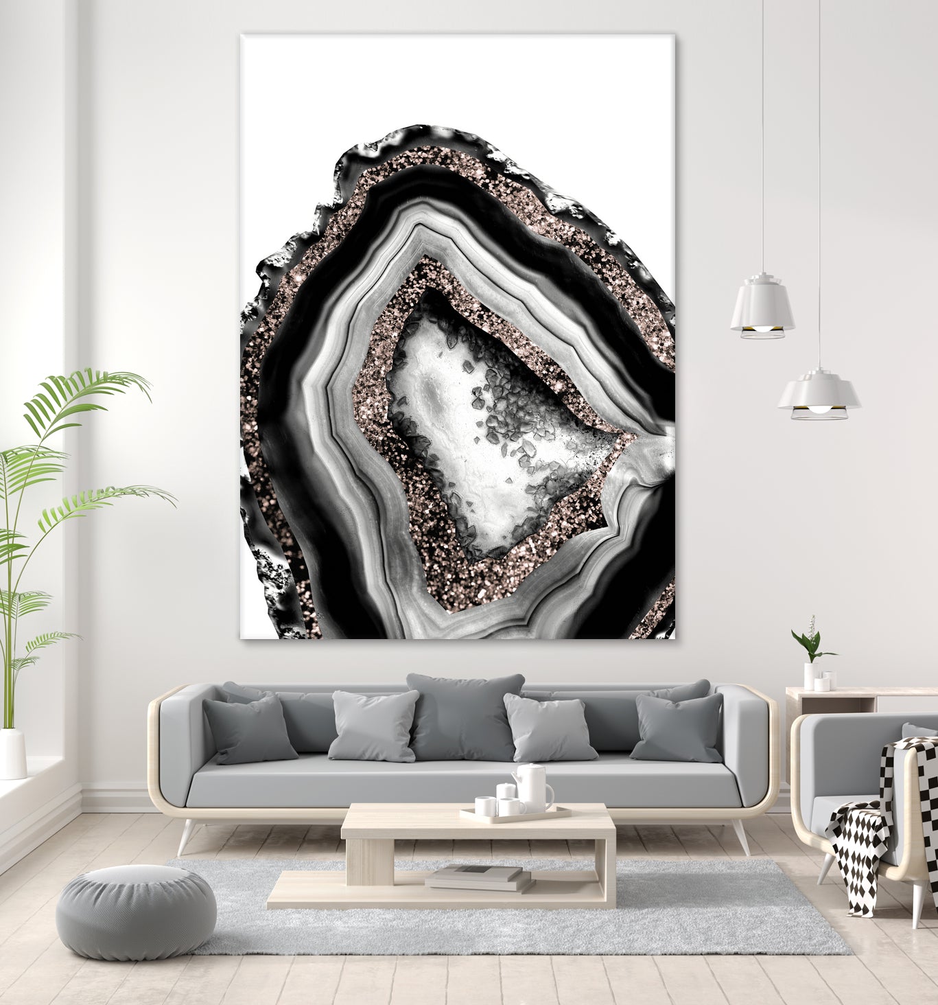 Agate Rose Gold Glitter Glam #4 #gem #decor #art by Anita & Bella Jantz on GIANT ART - gray photo illustration