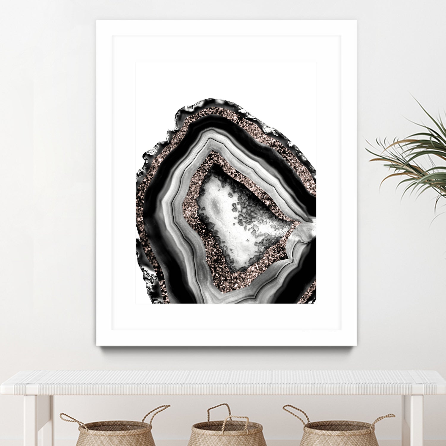 Agate Rose Gold Glitter Glam #4 #gem #decor #art by Anita & Bella Jantz on GIANT ART - gray photo illustration