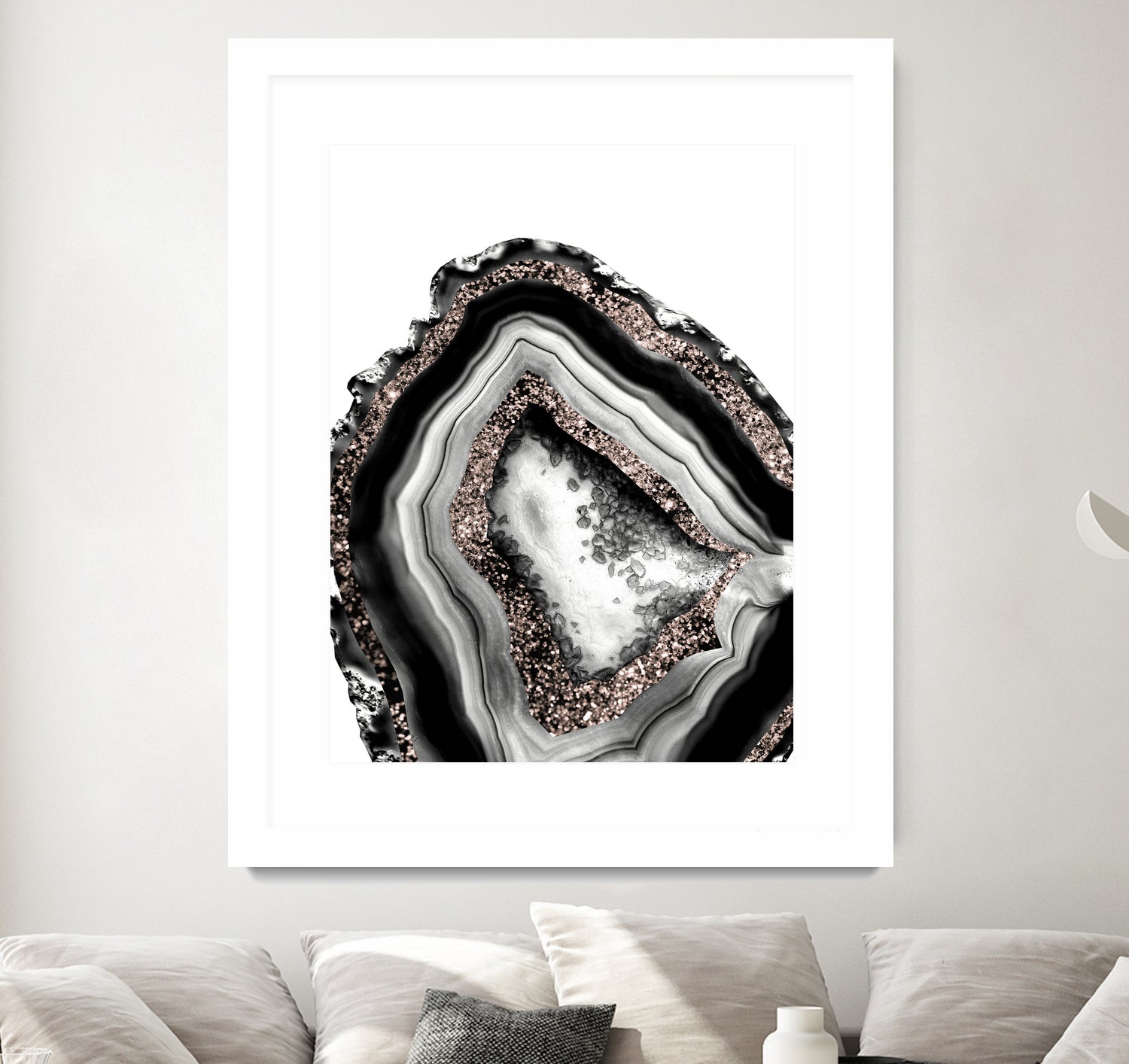 Agate Rose Gold Glitter Glam #4 #gem #decor #art by Anita & Bella Jantz on GIANT ART - gray photo illustration