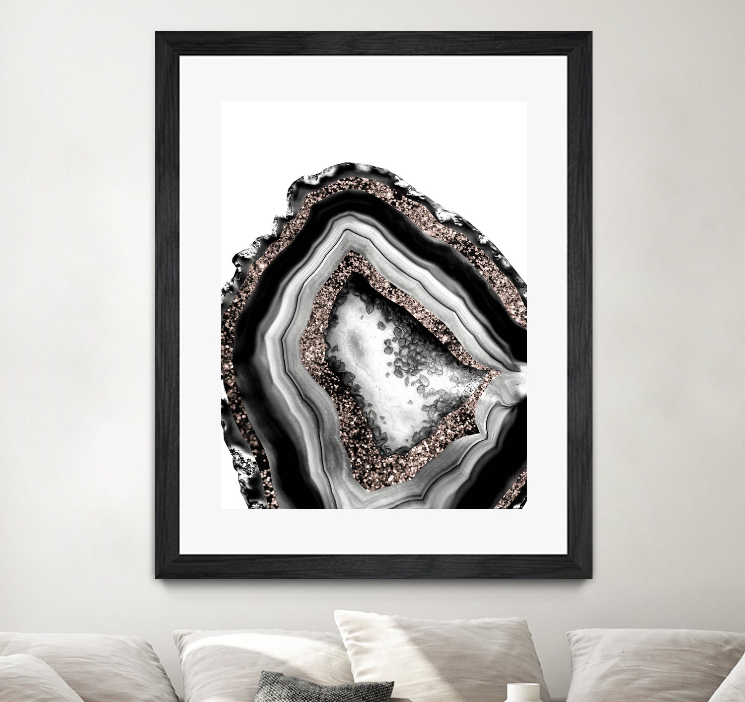 Agate Rose Gold Glitter Glam #4 #gem #decor #art by Anita & Bella Jantz on GIANT ART - gray photo illustration