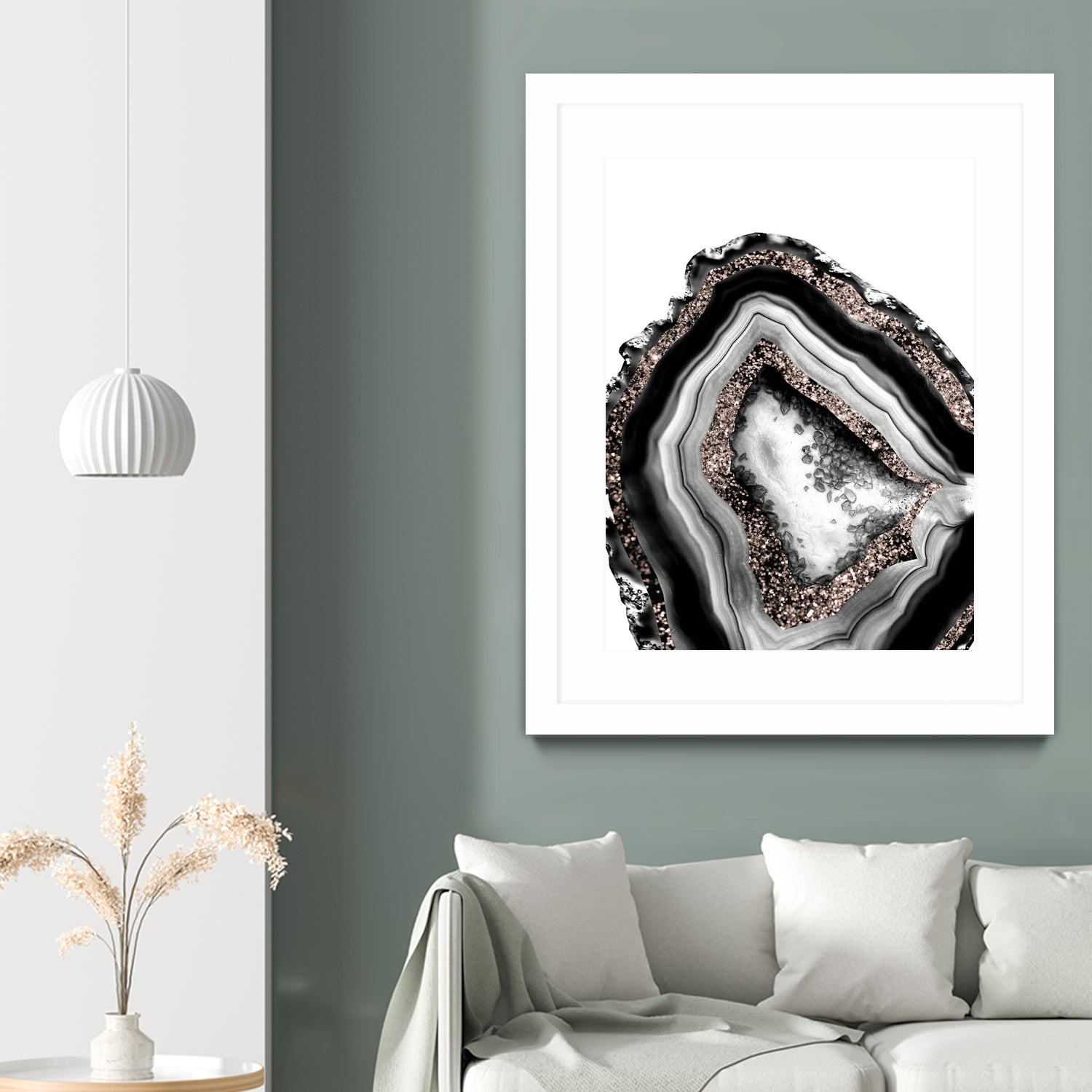 Agate Rose Gold Glitter Glam #4 #gem #decor #art by Anita & Bella Jantz on GIANT ART - gray photo illustration