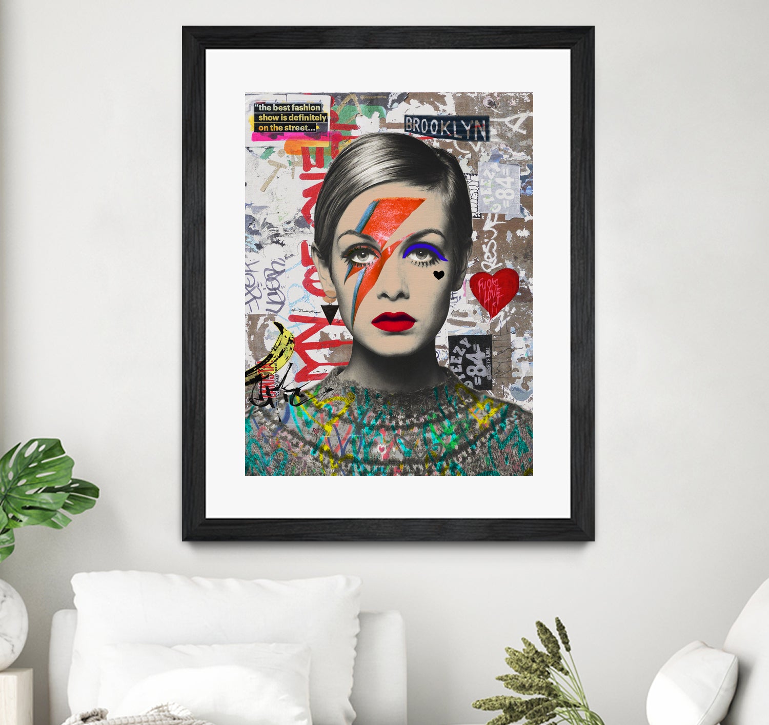 Twiggy street art by Ana Paula Hoppe on GIANT ART - red photo illustration