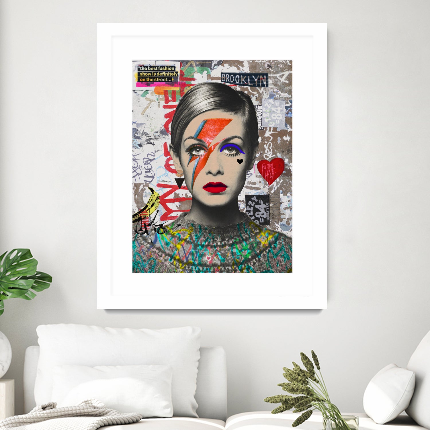 Twiggy street art by Ana Paula Hoppe on GIANT ART - red photo illustration