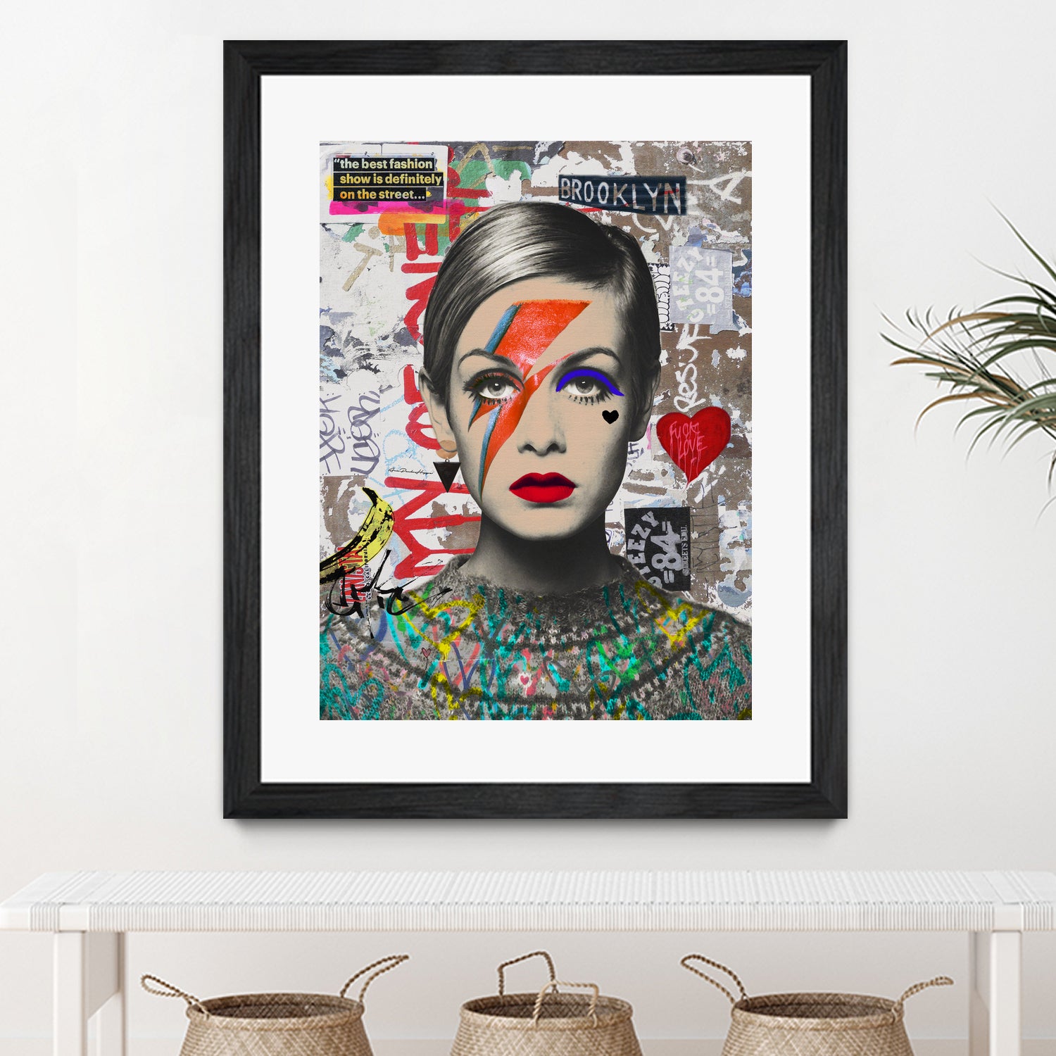 Twiggy street art by Ana Paula Hoppe on GIANT ART - red photo illustration