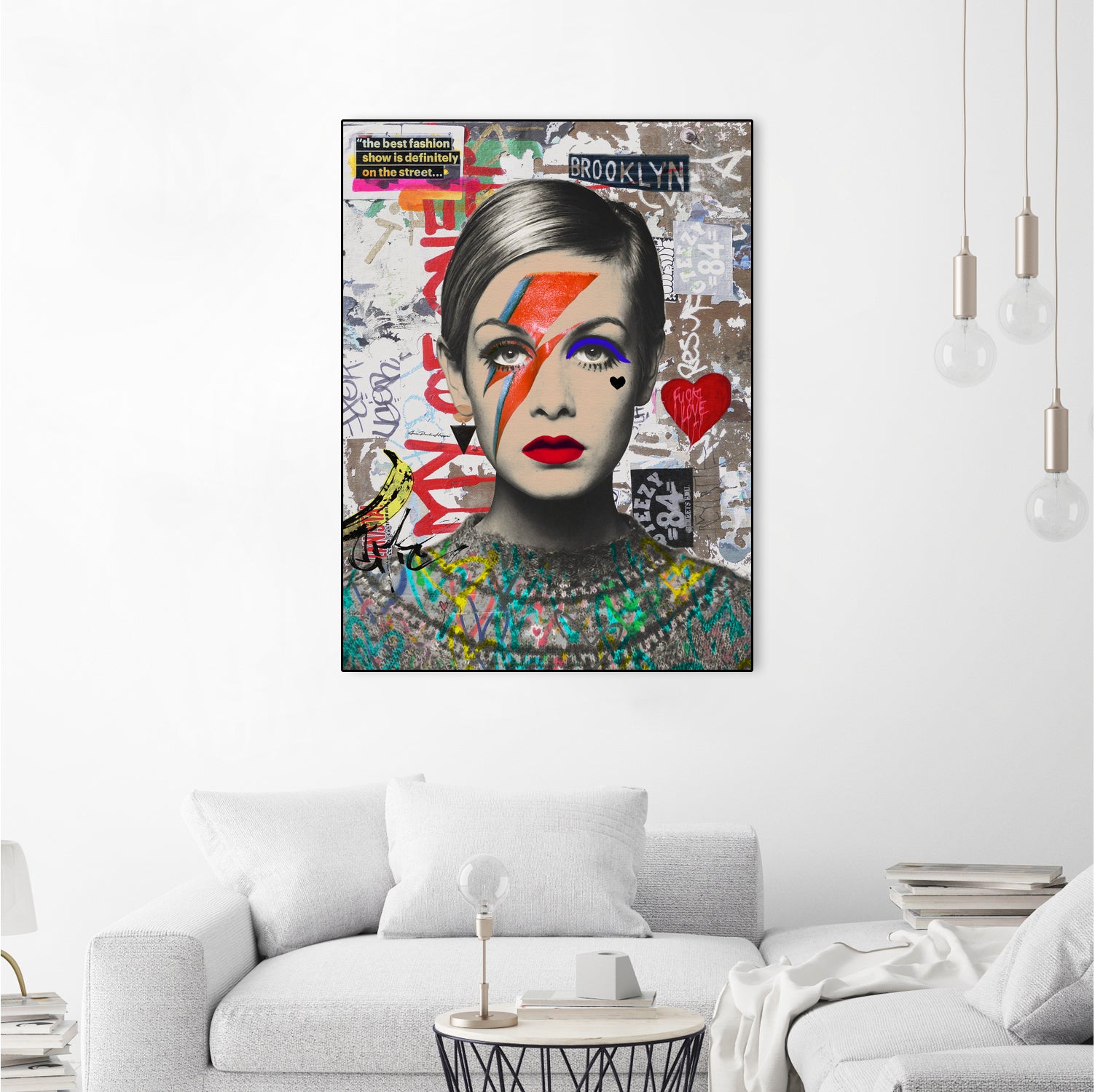 Twiggy street art by Ana Paula Hoppe on GIANT ART - red photo illustration