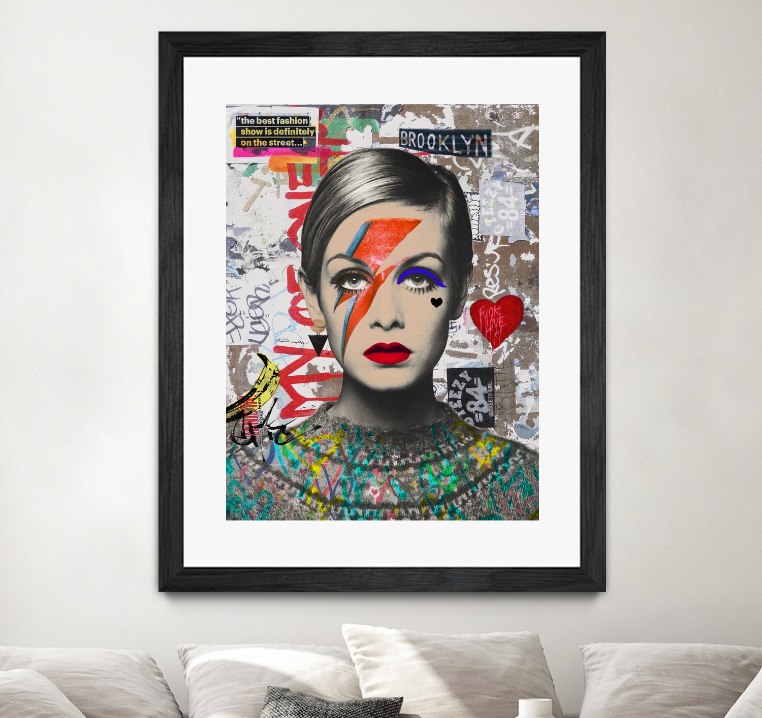 Twiggy street art by Ana Paula Hoppe on GIANT ART - red photo illustration