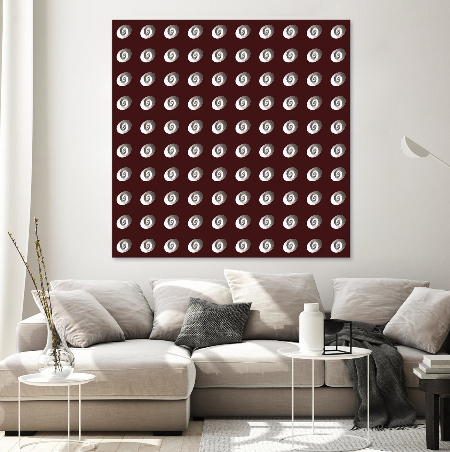 shell shape on dark burgundy bkg by Ramona Masut on GIANT ART - red digital drawing