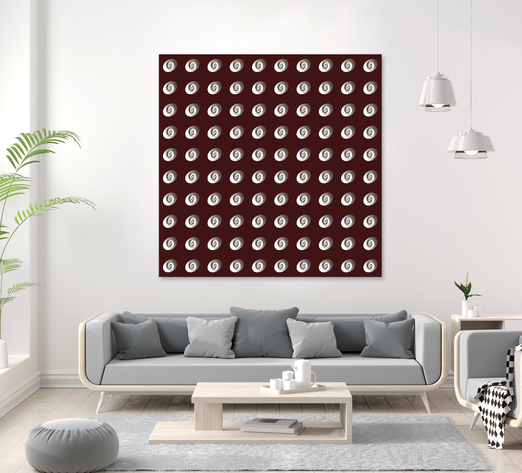 shell shape on dark burgundy bkg by Ramona Masut on GIANT ART - red digital drawing