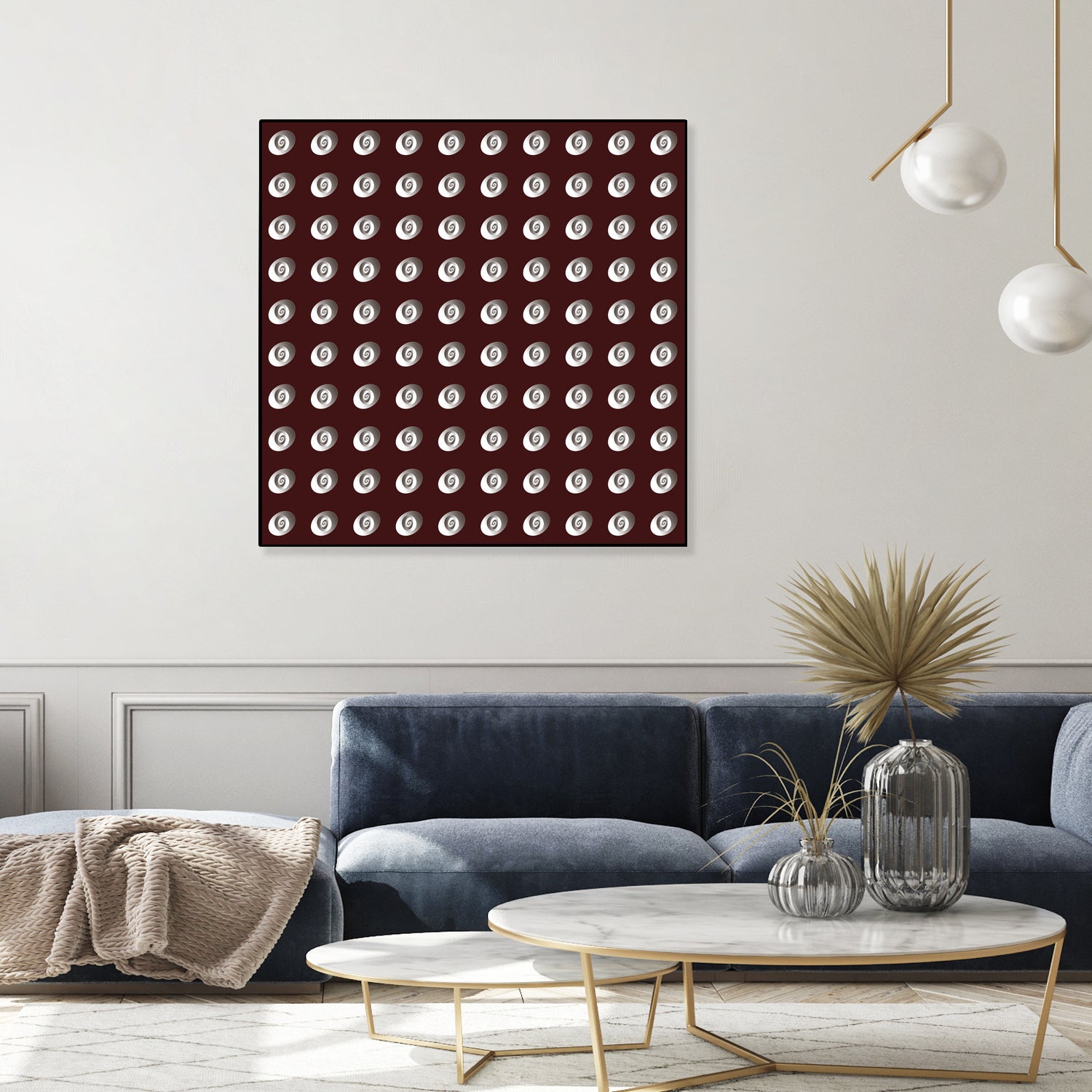 shell shape on dark burgundy bkg by Ramona Masut on GIANT ART - red digital drawing