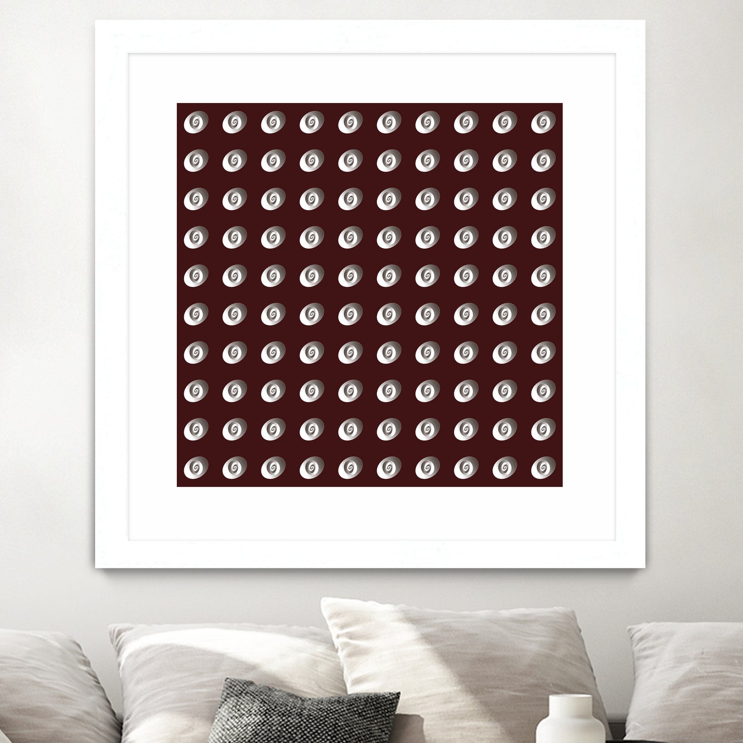 shell shape on dark burgundy bkg by Ramona Masut on GIANT ART - red digital drawing