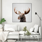 Moose - Colorful by Gal Pittel on GIANT ART - brown photo illustration